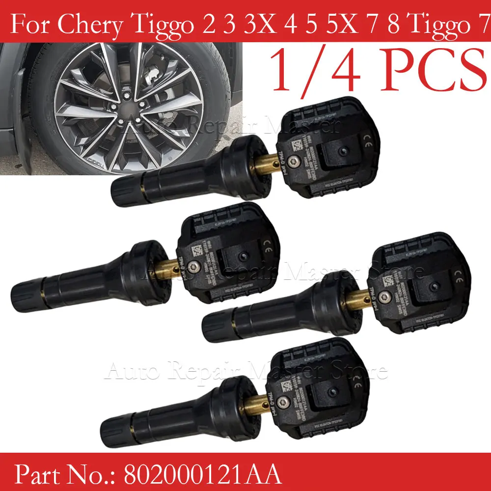 802000121AA TPMS Tire Pressure Sensor For Chery Tiggo 2 3 3X 4 5 5X 7 8 Tiggo 7 8 PLUS Tiggo 8 Pro Max ARRIZO 5 6 GX 433MHz