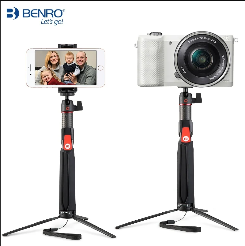 

Benro sc1 Подставка-штатив для телефона Палка для селфи Складная высота 24 см из углеродного волокна с беспроводным пультом дистанционного управления