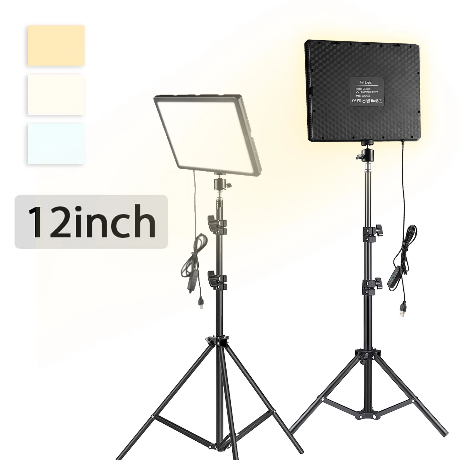 LED Video Lights Conference Photography Lighting Selfie Light Photo Studio Lamp With Tripod for Shoot Live Streaming TikTok Zoom