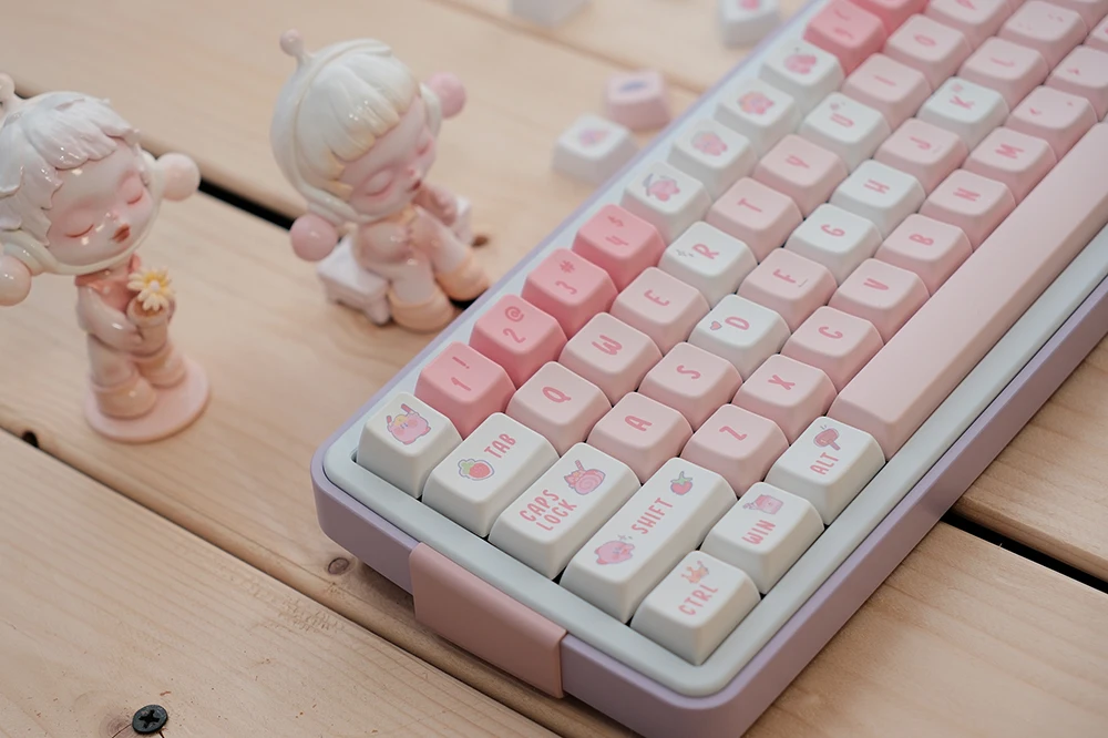 Imagem -06 - Kpreanimation Bonito Elf Keycap Tintura Subbed Pink Keycap Grupo Grosso Pbt Perfil Mda para Teclado 87 Tkl 104 Ansi Xd64 Bmw 60 Bm87 Bm65