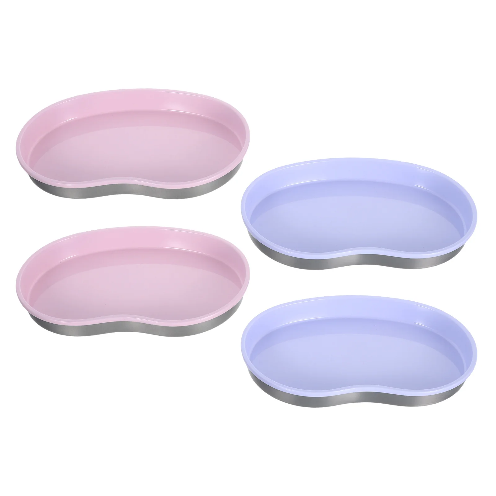 

4 шт., поднос для ювелирных изделий из нержавеющей стали, овальный органайзер для туалетного столика для макияжа, инструменты для ногтей, косметическое хранилище, демонстрационное блюдо, декоративное настольное блюдо