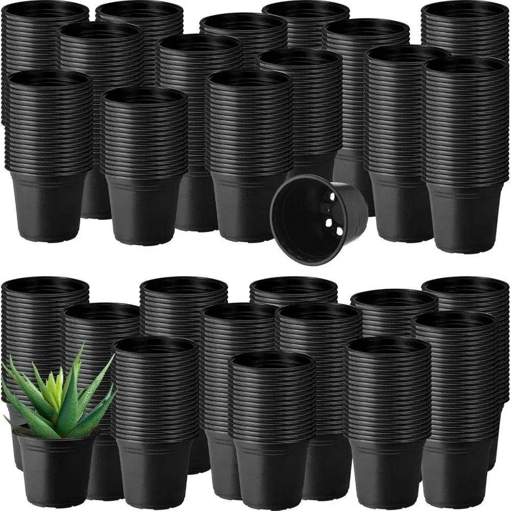 

4 Inch Plastic Plants Nursery Pots Seed Starting Pots Seedling Plant Pots with Drainage Holes Plastic Planters 1500 Pcs