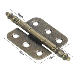 4pcs Crown Hinges 6 Holes Antique Bronze 70x35mm Iron For Vintage Wooden Box Cabinet Door Home Hardware Furniture Hinges