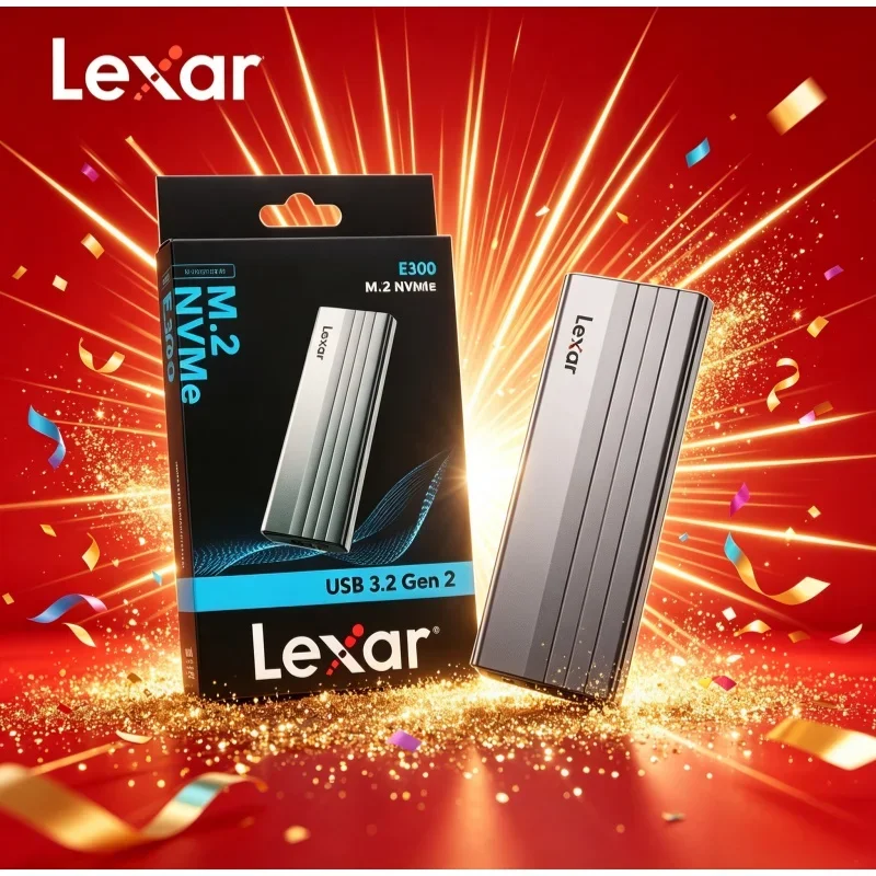 Lexar E300 M.2 NVMe SSD Enclosure USB3.2 Gen2 External Hard Drive Case For Laptop Desktop PC Storage Expansion