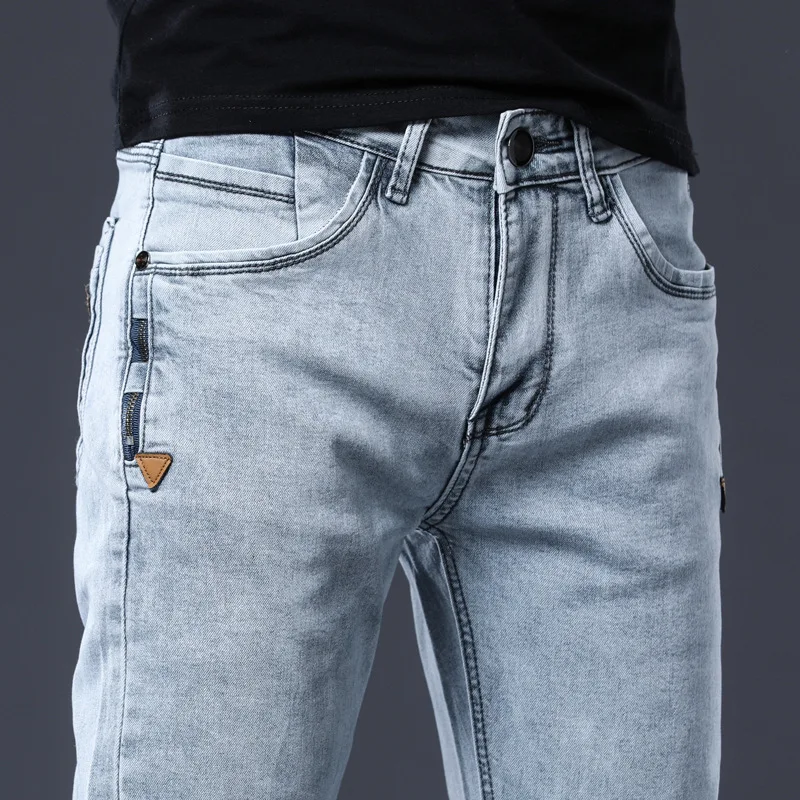 Skinny Denim Jeans Men Slim Fit Stretch Mens Jeans Pant Gray Blue Trousers Jeans For Male