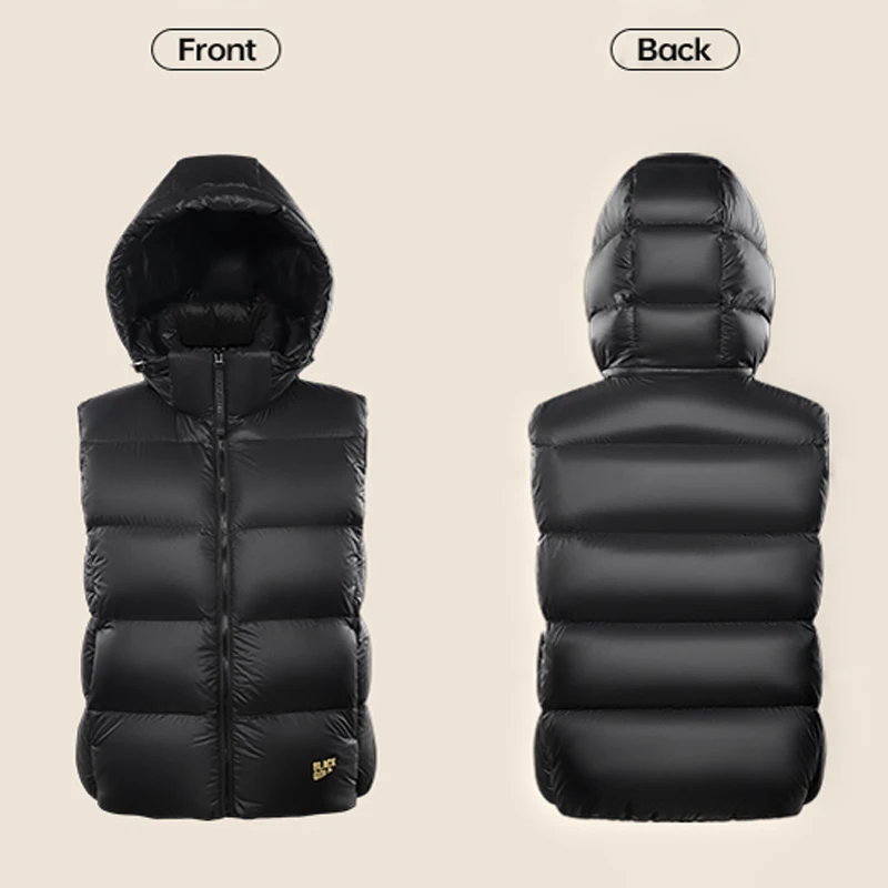 Goose Down Vest For Men Luxury Winter Vest Jacket Men Puffer Vest Women Short Hooded Goose Down Jacket High Quality Fashion Man