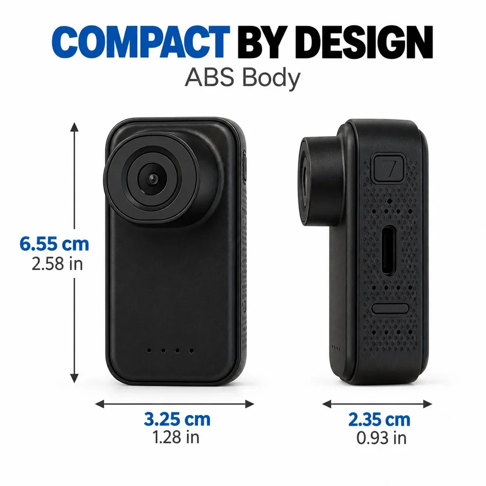 Portable 2K Vlog Camera S1 Magnetic Mini Video Recorder ABS Body USB C MicroSD up to 128GB for Cycling Hiking and Everyday Trips