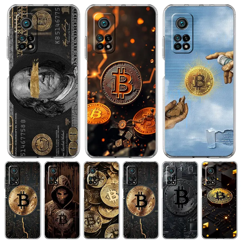 Telefon Fall Für Xiaomi 14 15 13 14T 13T 12T 11T Pro 12 11 Lite Poco X7 X6 X5 X3 NFC F7 F6 Soft Clear Abdeckung Luxus Bitcoin B