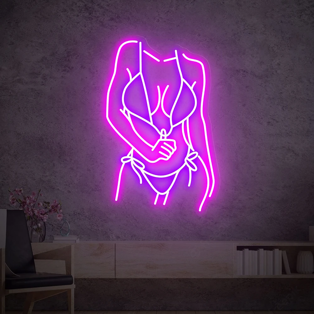 Sexy Body Led Neon Sign Female Woman Figure Neon Lights Bedroom Home Bar Wall Decor Sexy Girl Custom Neon Signs Light