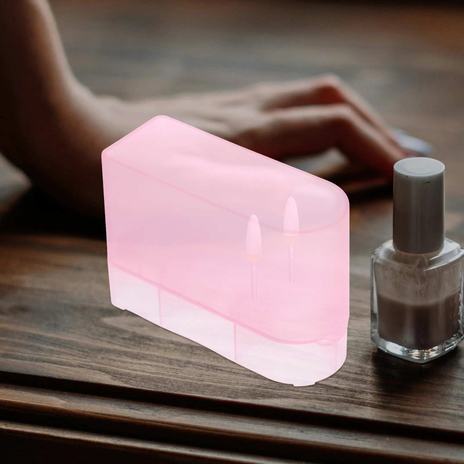 

Nail Drill Bits Storage Box Durable Plastic Organizer Dustproof Portable Grinding Head Holder for Nail Art Salon Tools