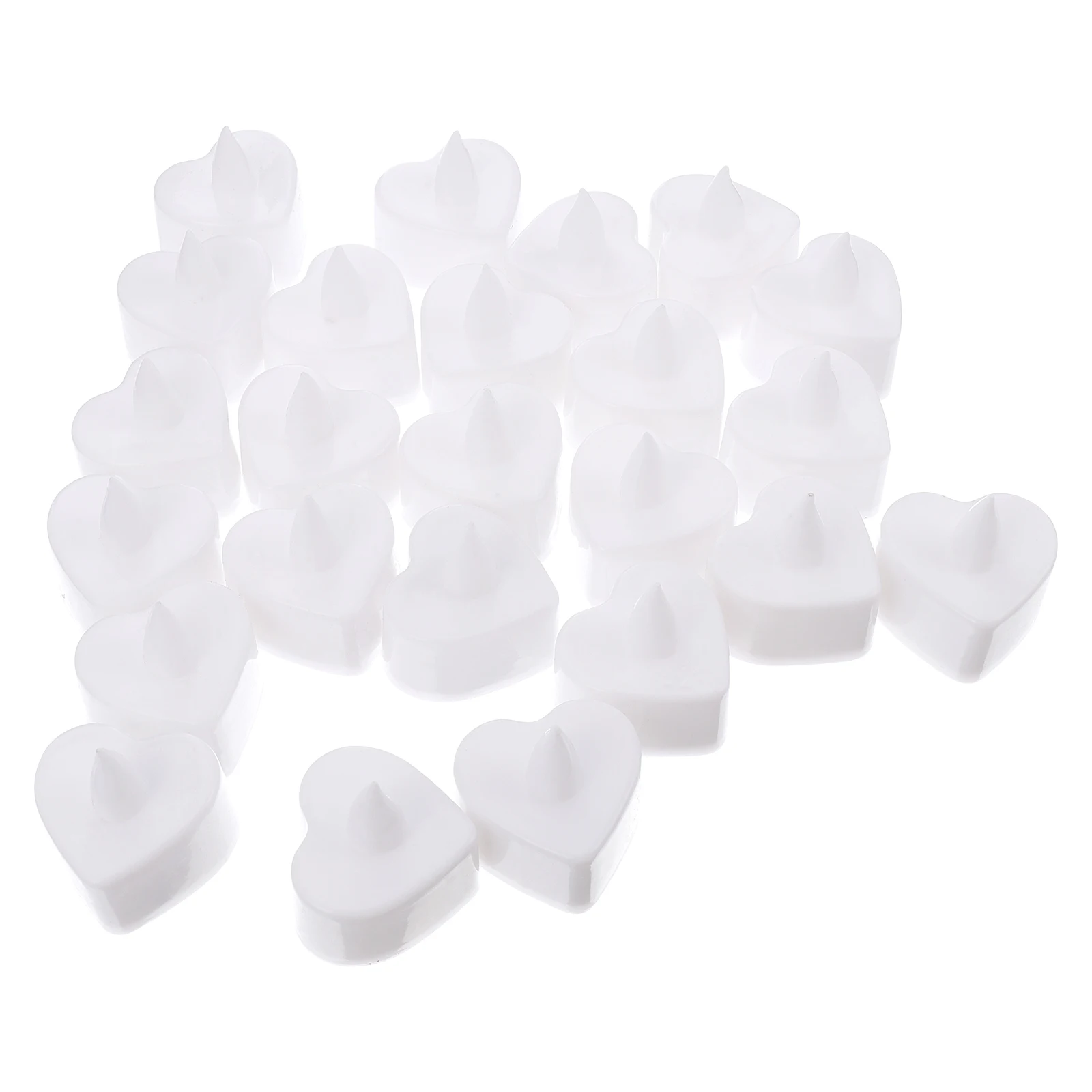 

24 Pcs Electronic Lamp Heart-shape Light LED Decor Decoration Party Decorative Candles