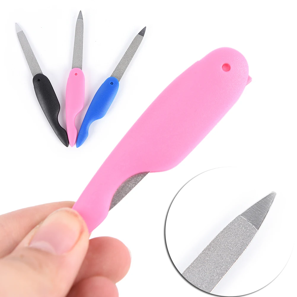 1 Pc Willekeurige Kleur Opvouwbaar Roestvrij Staal Metaal Duurzame Nail Art Nieuwe Pedicure Tool Bestand Nagelverbetering