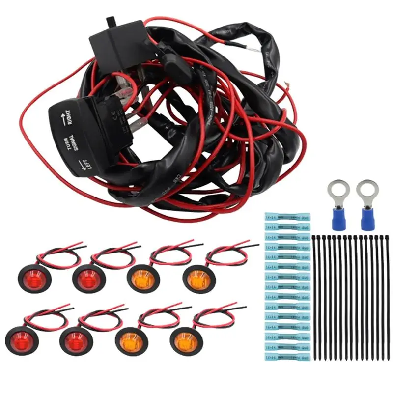 Classy-Motorcycle Universal Rocker Switch Turn Signal Kit Horn Flasher Relay Kit For SXS UTV ATV Dirt Bike Polaris Kawasaki
