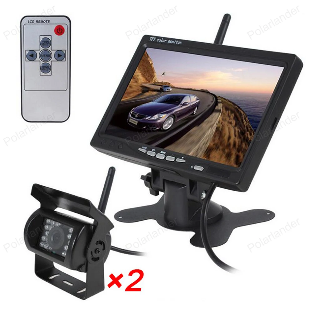 

With IR LED Rear View Camera High-quailty Kit For Truck Trailer Bus 2.4 GHz wireless Transmitter Receiver Car Parking Monitor