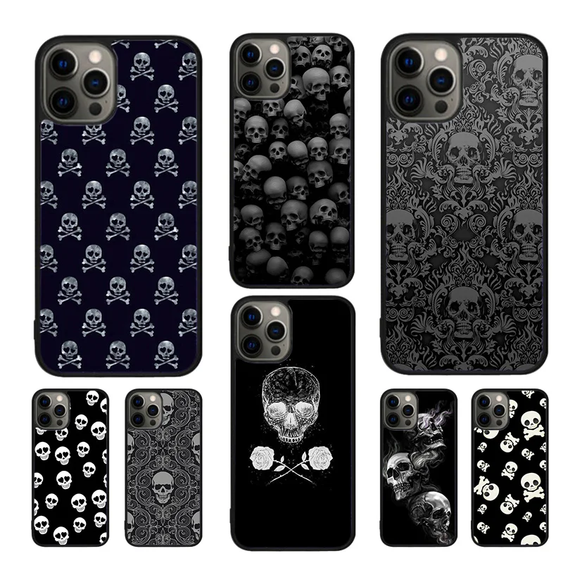 Skulls Bones Skeleton Phone Case For iPhone 16 15 14 11 12 13 mini Pro  XR XS MAX Plus coque Cover Shell