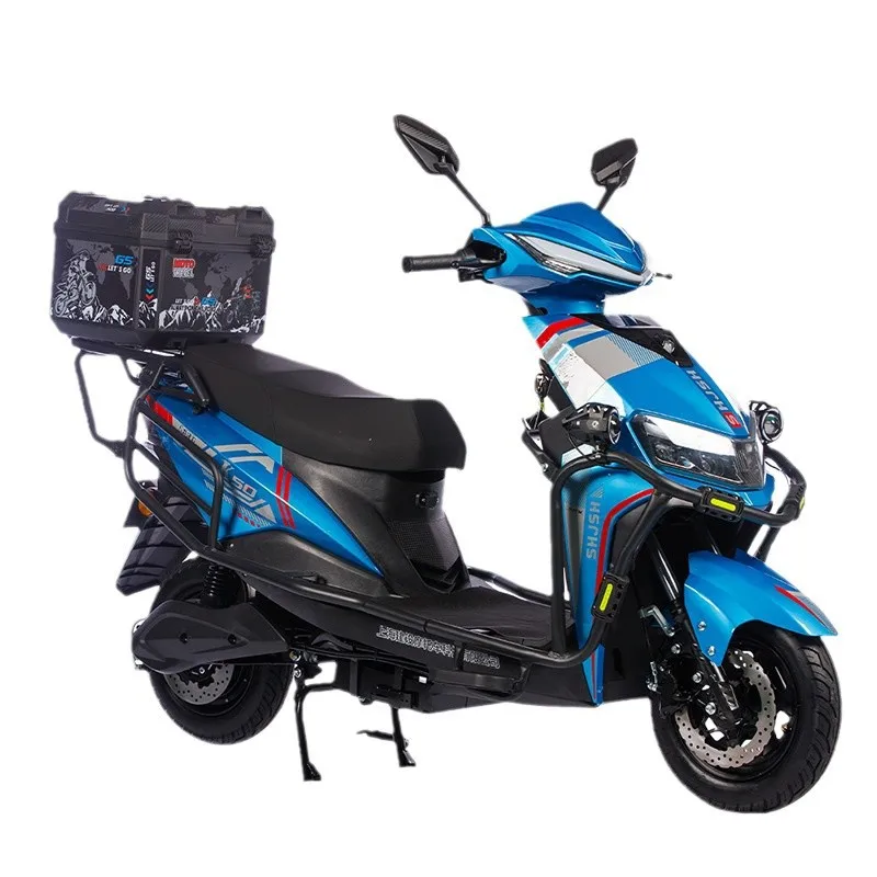 New delivery rider electric motorcycle Double disc brake   1200W High power  high-speed 72V lithium battery  electric bike