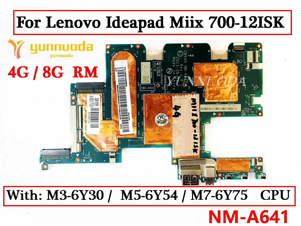 placa mae portatil para lenovo ideapad miix nm a641 m36y30 m5 6y54 m7 6y75 cpu 4gb 8gb de ram fru5b20k66804 100 testado 01