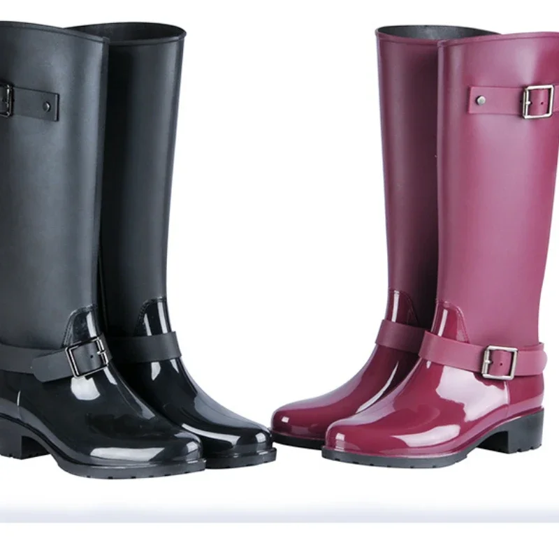 Women's Rain Boots Waterproof Rain Boots Fashion Non-slip Long Tube Water Shoes Korean Version Mid-tube Adult Water Boots Women