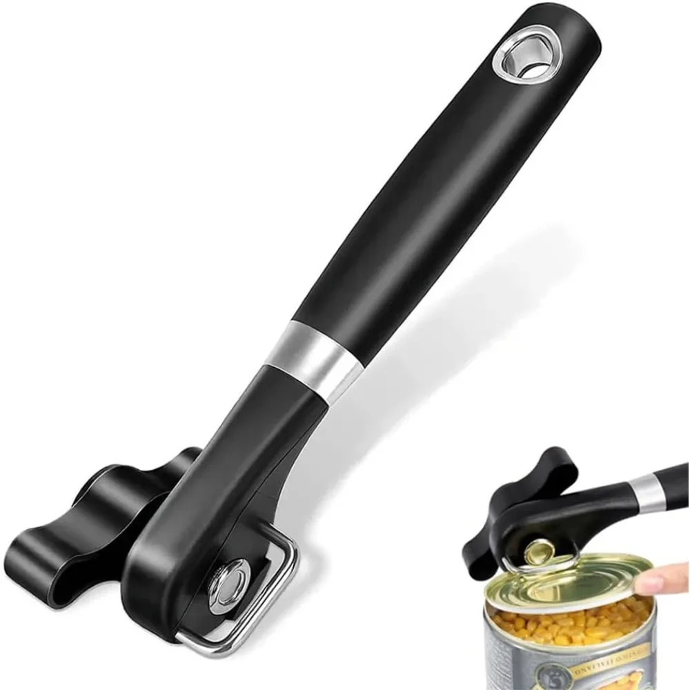 For 2 Pcs Can Opener Manual - Can Opener Without Sharp Edges, Hand-held Safety Can Opener for All Types of Canned Food