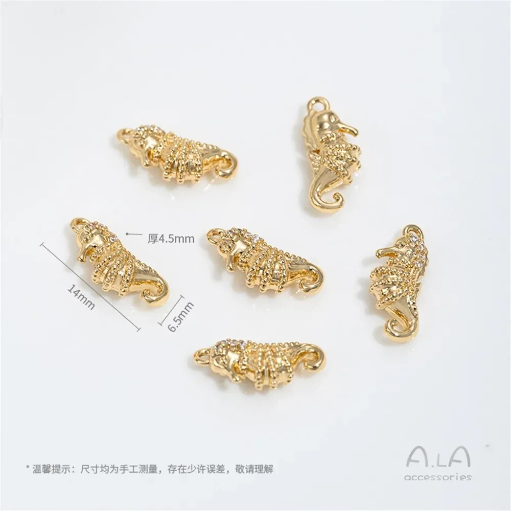 14k banhado a ouro série vida marinha pingente golfinho estrela do mar concha baleia pingente diy jóias acessórios
