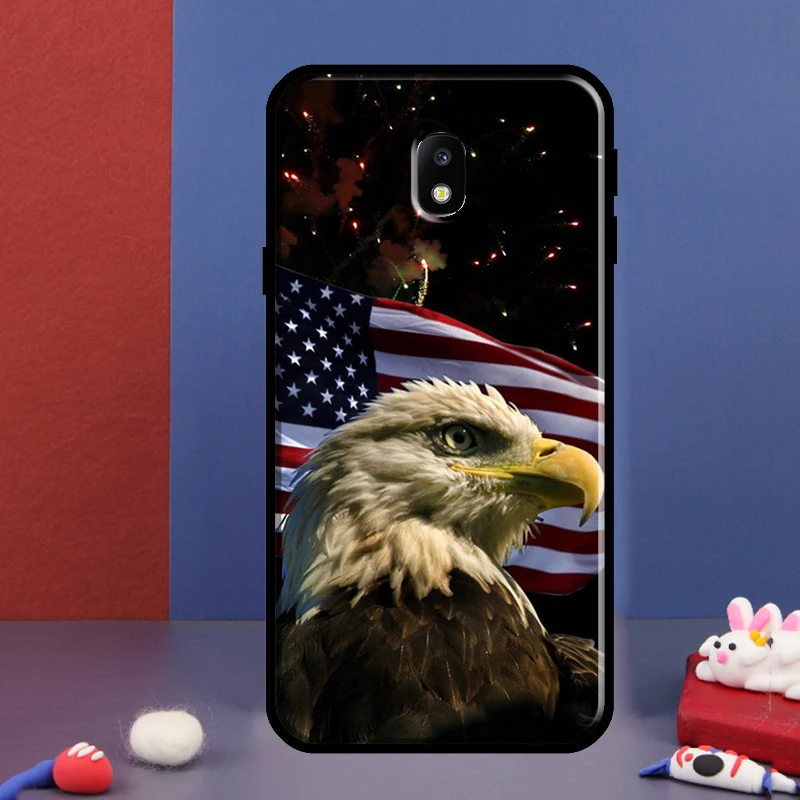 Amerykańska flaga USA Eagle przypadku dla Samsung Galaxy J3 J1 J5 J7 2016 A3 A5 2017 A7 A9 J8 J4 J6 A6 A8 Plus 2018 Coque