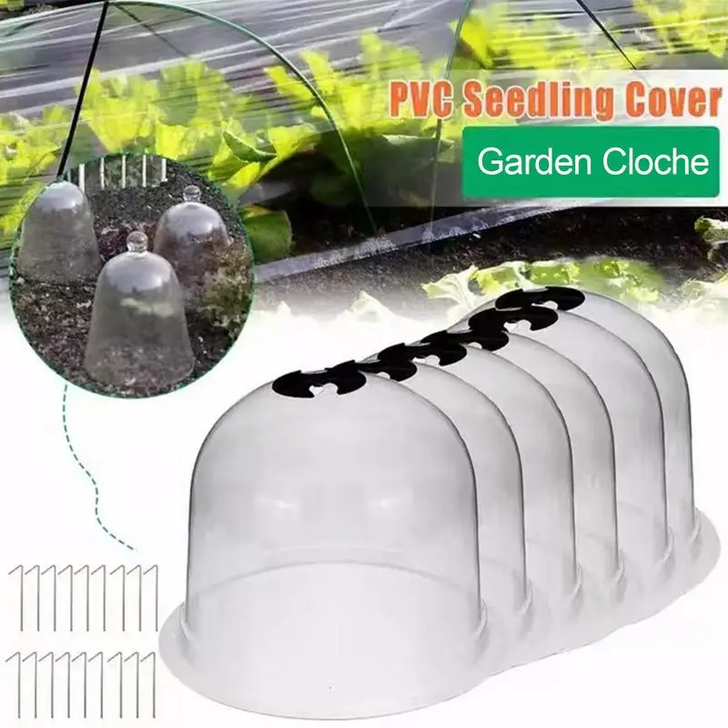 

Clear Plant Garden Cloches Mini Greenhouse Freeze Humidity Domes Transparent Garden Bell Jar Cloches Seedling Insulation