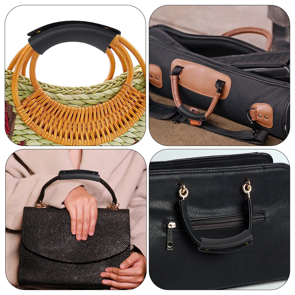

2pcs Luggage Handle Sleeve Bag Handle Protective Cover Pu Handbag Grip Wrap Padded Shoulder Guard Travel Work Camping