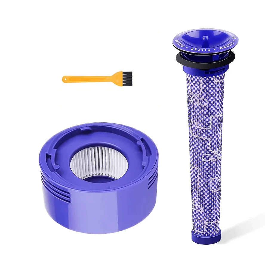 1 Pre-HEPA Filter+1 Post-Filter+1 Cleaning Tool Kit Compatible For Dyson Animal/Cleaner/V7/V8 Series Vacuum Cleaners