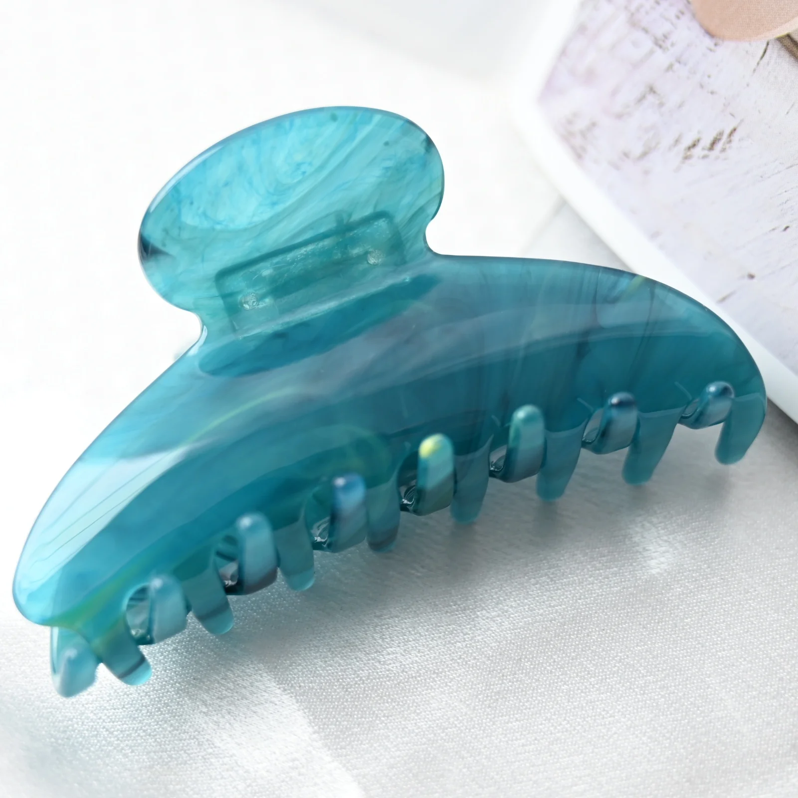 

Большой ацетатный зажим для волос 9 см в клетку, зеленый зажим для волос, большой коготь для волос для женщин, зажим для волос для причесок в виде булочки и прически в полполовины