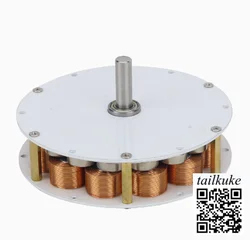 80W-100W 미니 디스크 생성기 철 코어 발전기 강력한 자기 저속 다중 극 3 상 AC 발전기