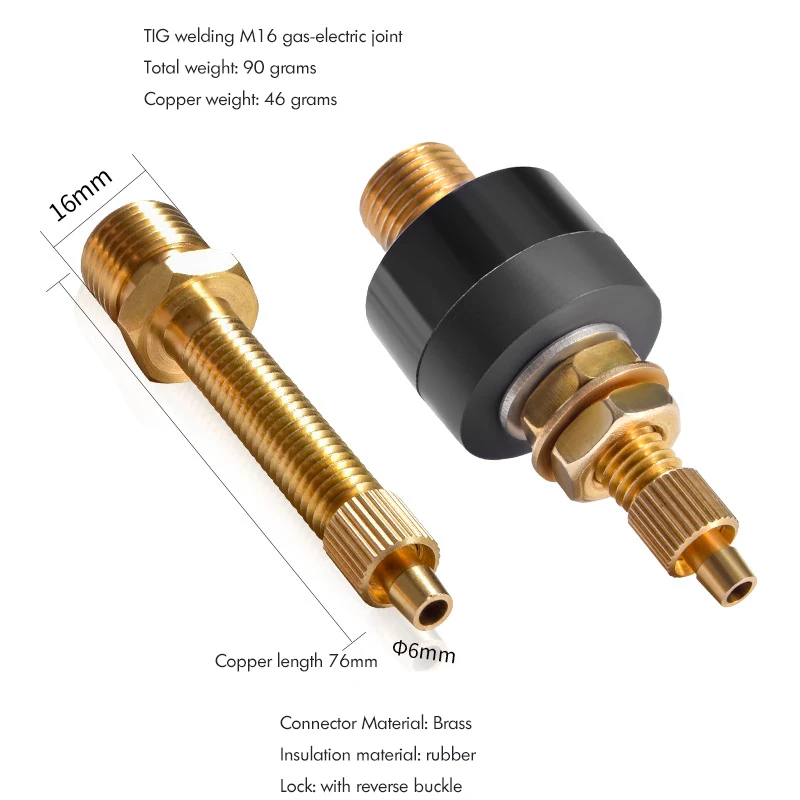 TIG Welding Connector M16 Plasma Gas Adapter Quick Connector TIG Welding Equipment Accessory for TIG Welding Torch