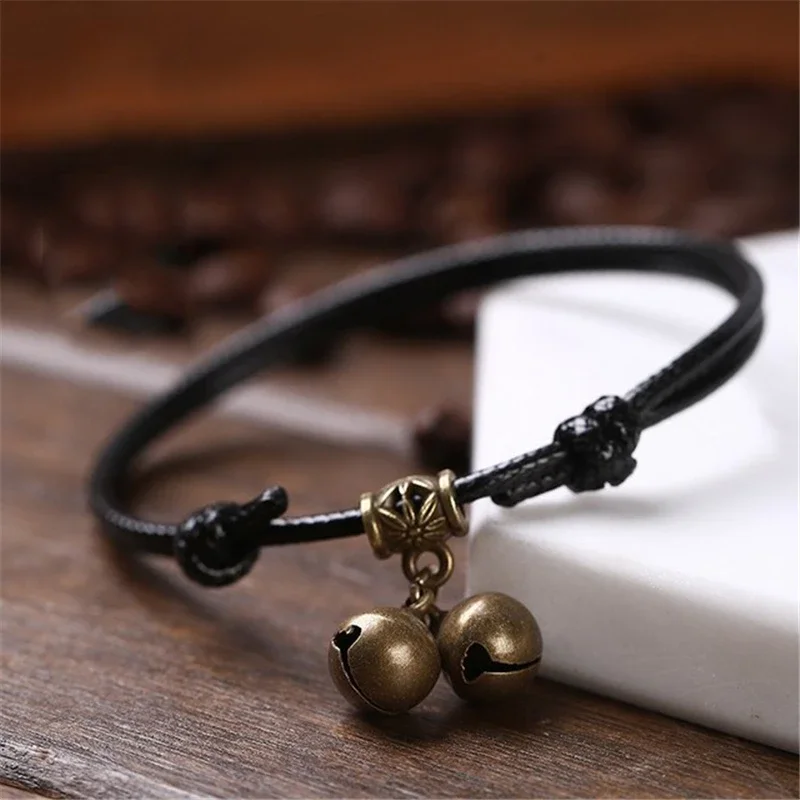 

Charm Bracelet Red Coffee and Black Wax Rope Anklet Barefoot Sandals Accessories Foot Chain Jewelry Ankles for Women Men Gift