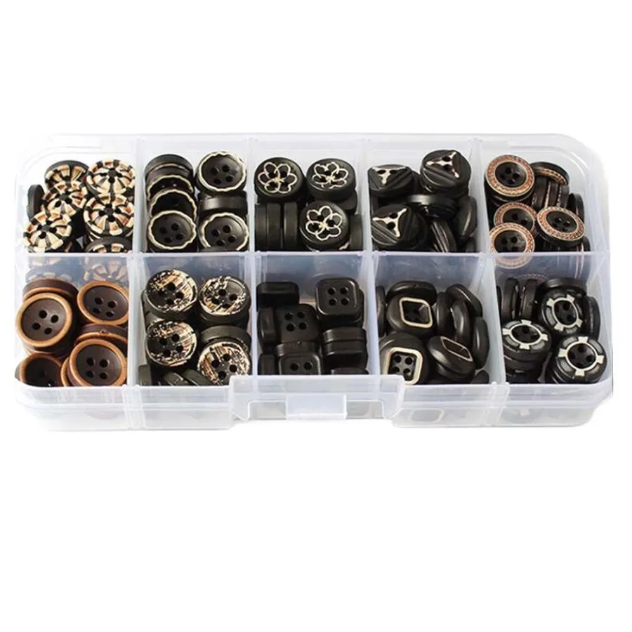 

100 Pcs Sewing Nylon Buttons Shirt Clothing Accessory DIY Button Painting Kit Black
