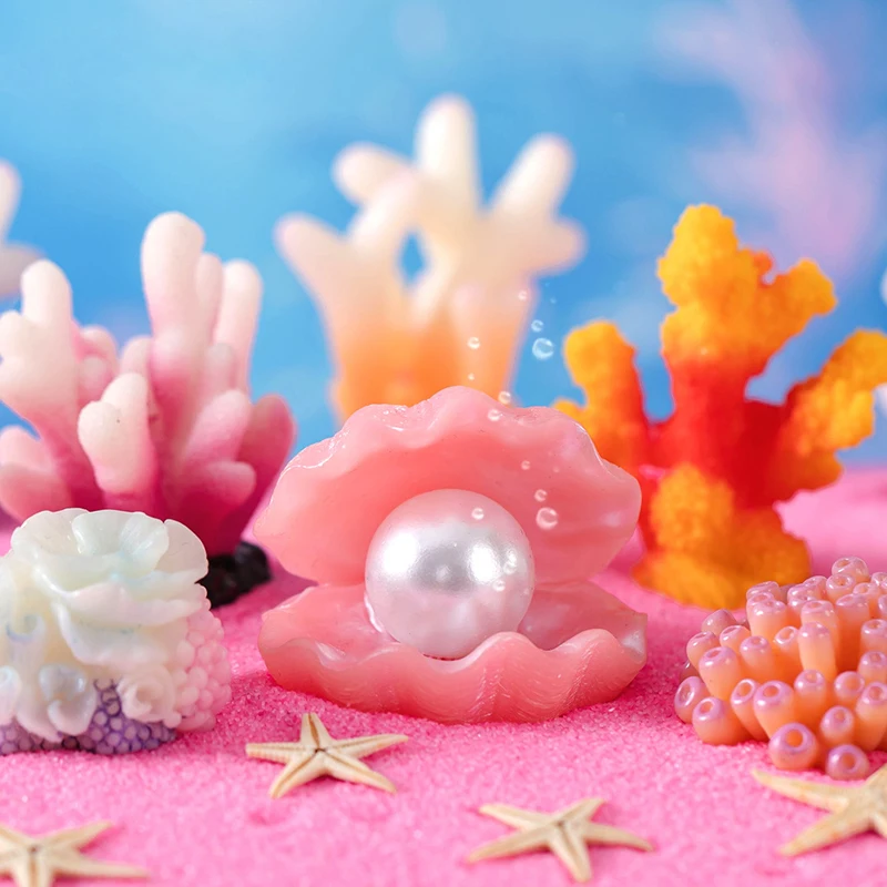 Resin Cute Micro Landscape Colorful Artificial Coral Resin Ornaments For Fish Tank Aquarium Accessories Decorations Home Decor