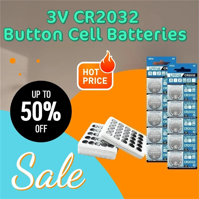 

3V CR2032 Button Cell Batteries for Remote Control Candle Lamp Toy