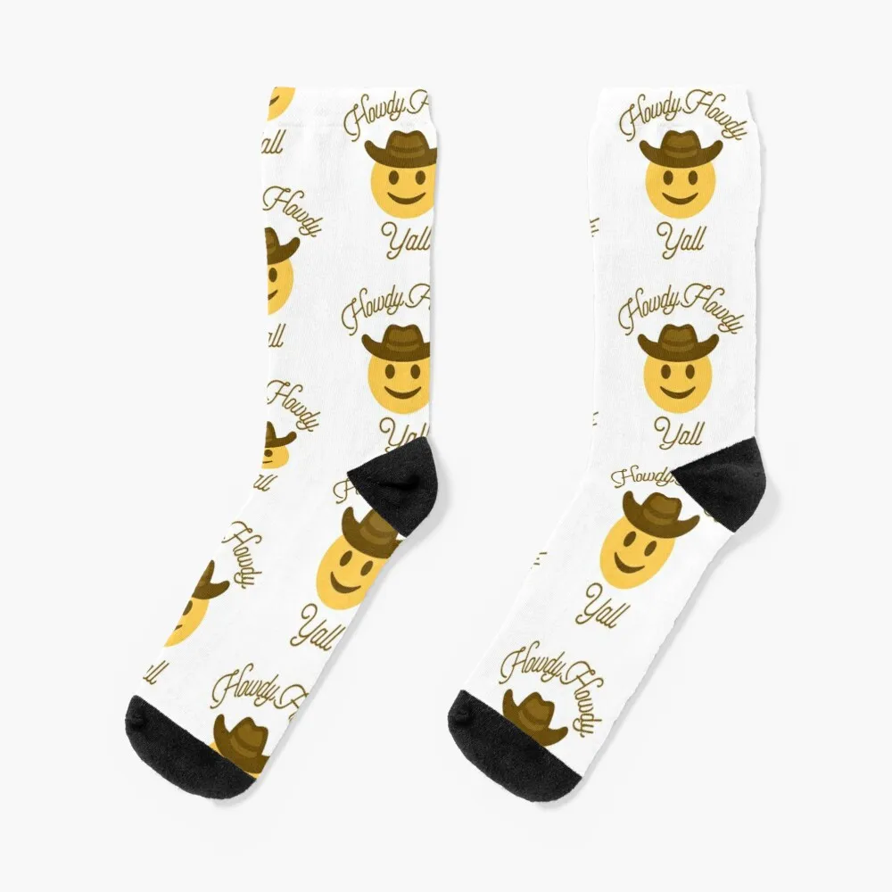 howdy howdy yall for cowboys and cowgirls Socks Cartoon Socks