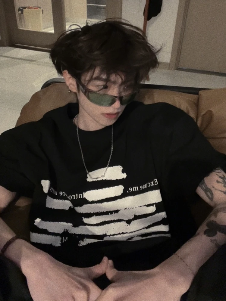 

Новая американская летняя свободная мужская футболка из чистого хлопка для пар f Sve ort Sve INS Top Youth Faion Cotton Tee