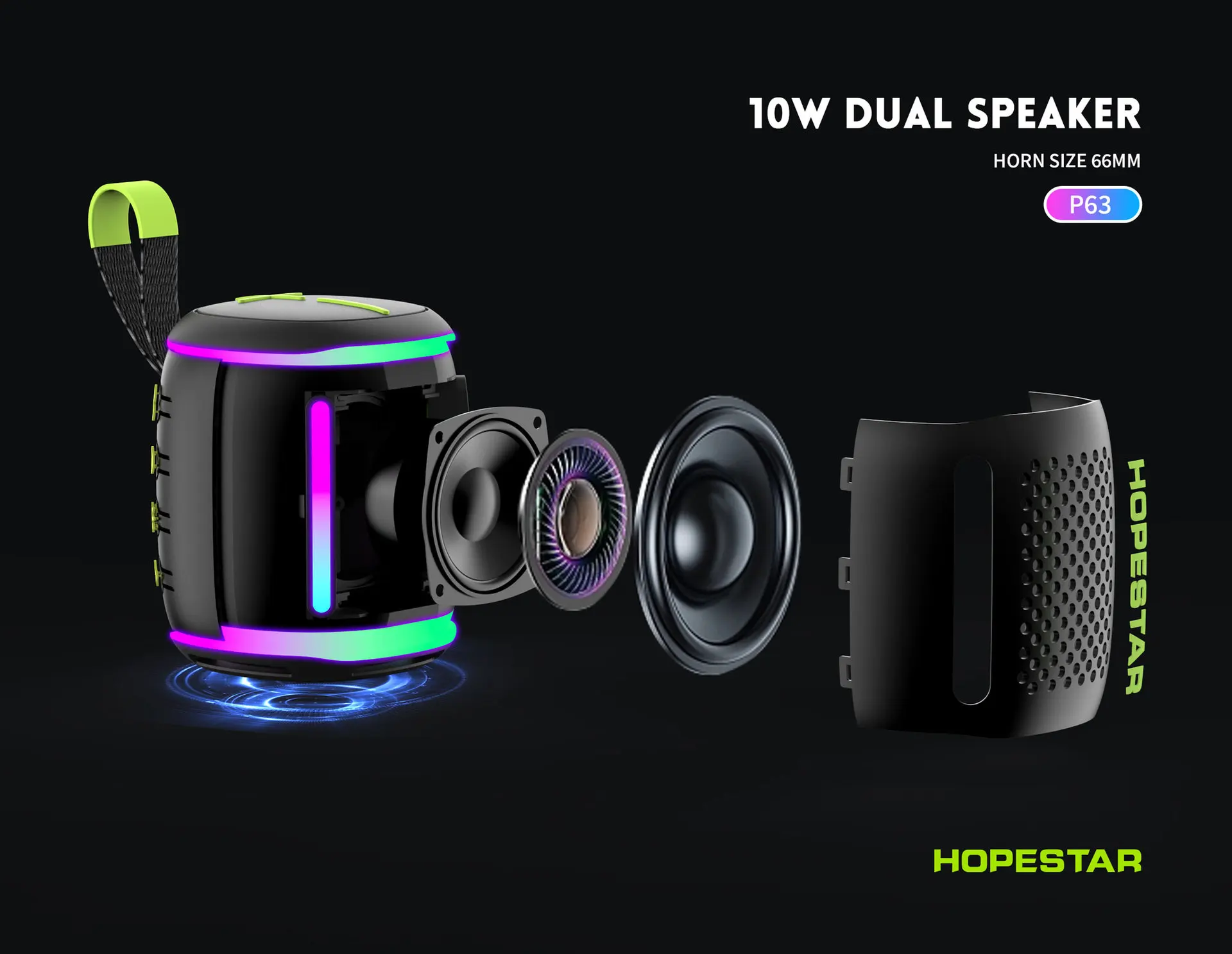 HOPESTAR H60 High Power Boombox Speakers Portable Bluetooth Super Subwoofer Mp3 Player Powerful Column Soundbox Audio Center