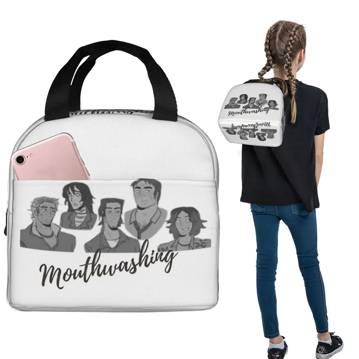 

Изолированная сумка для обеда для полоскания рта, инди-игры для женщин и детей, портативные коробки для еды, термосумка для обеда