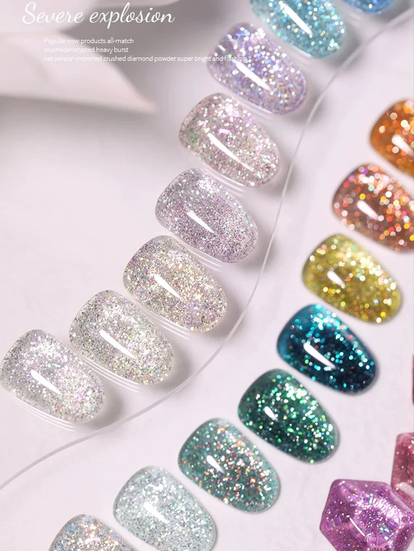 1 قطعة PSK موضة جديدة شعبية الثقيلة المتفجرة بريق هلام مسمار البولندية الصيف الأظافر جديد سوبر لامعة ورقة مسمار ملصقات الأظافر لوازم