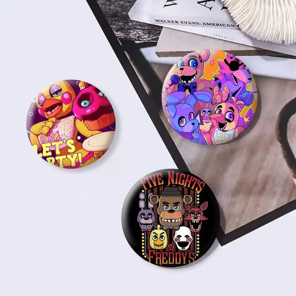 Five N-Nights At-Freddys Badges Creative Tinplate Button PinsBrooch Badge Clothes Backpack
