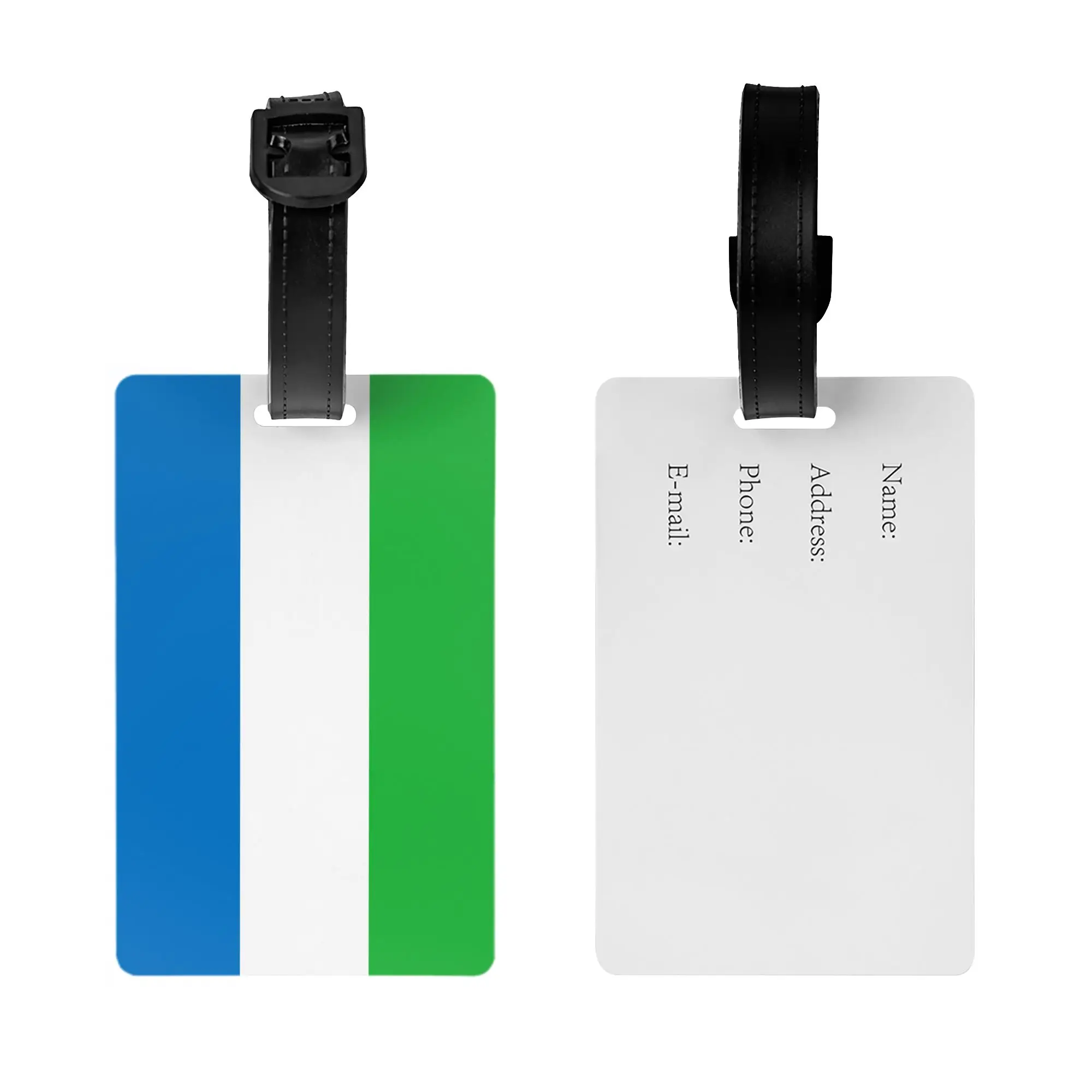 Custom Sierra Leone Flag Luggage Tag Privacy Protection  Baggage Tags Travel Bag Labels Suitcase