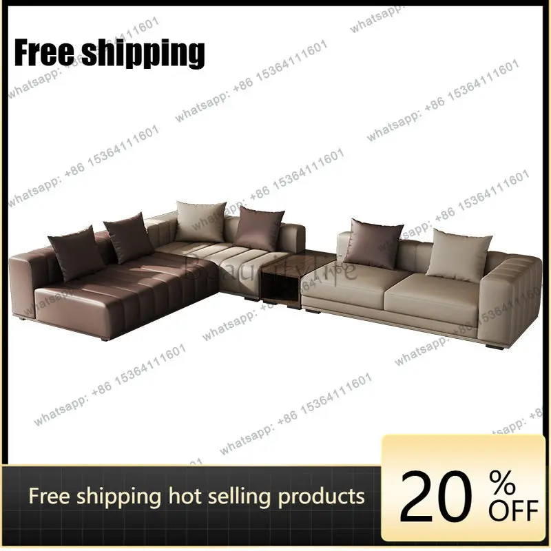 PG European Designer Living Room Sofas Narrow Dark Modern Boneless Sofas Corner Curved Woonkamerbanken Furniture Home