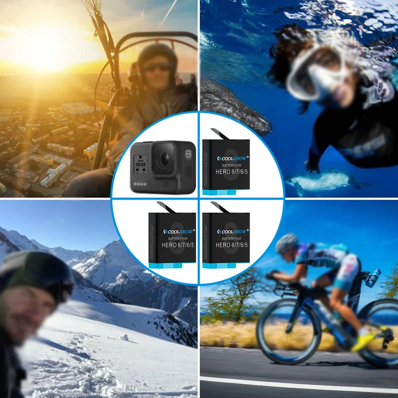 Аккумулятор 1220 мАч для экшн-камеры Gopro Hero 8 Black, аксессуары для Gopro Hero 5 Hero 6 Hero 7 Hero 8, зарядное устройство для аккумуляторов