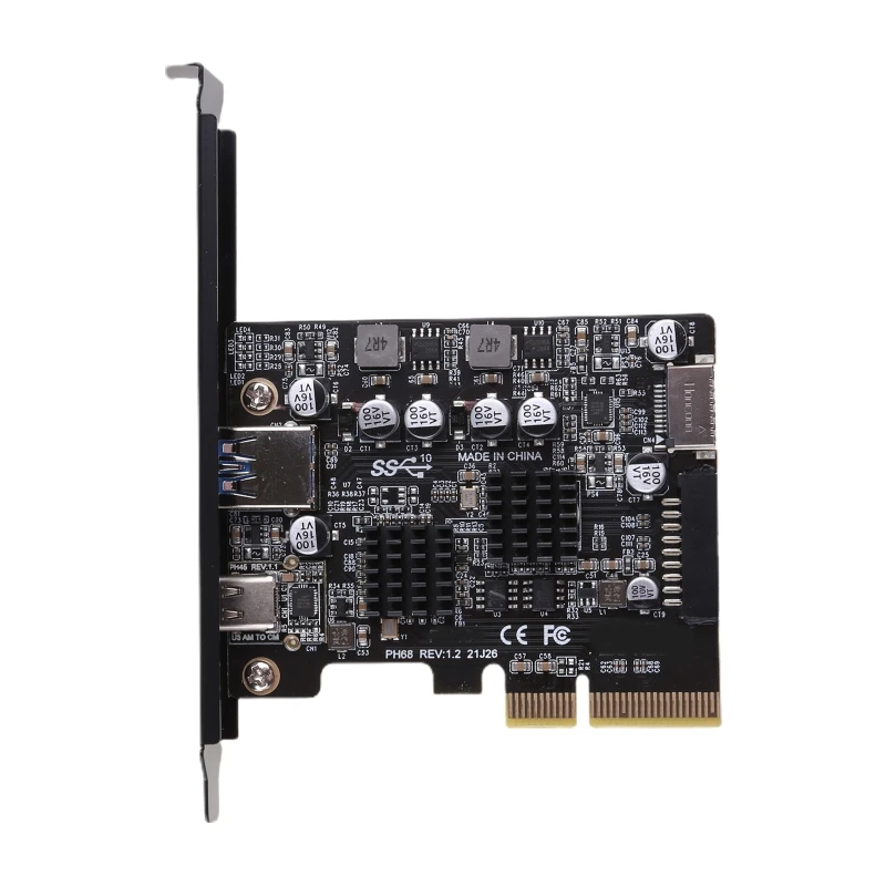 Imagem -04 - Placa Adaptadora Pcie para Usb 3.2 Gen 10gbps Portas Pci para Placa de Expansão Express Hub Usb Interno Pci-e Cartões de Complemento Rise