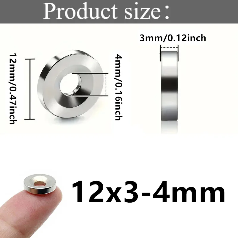 12x3 Hole 4mm Countersunk Round Disc Strong Fridge Magnets Powerful Magnetic Hook Push Pin For Kitchen Crafts Photo Memo DIY Use
