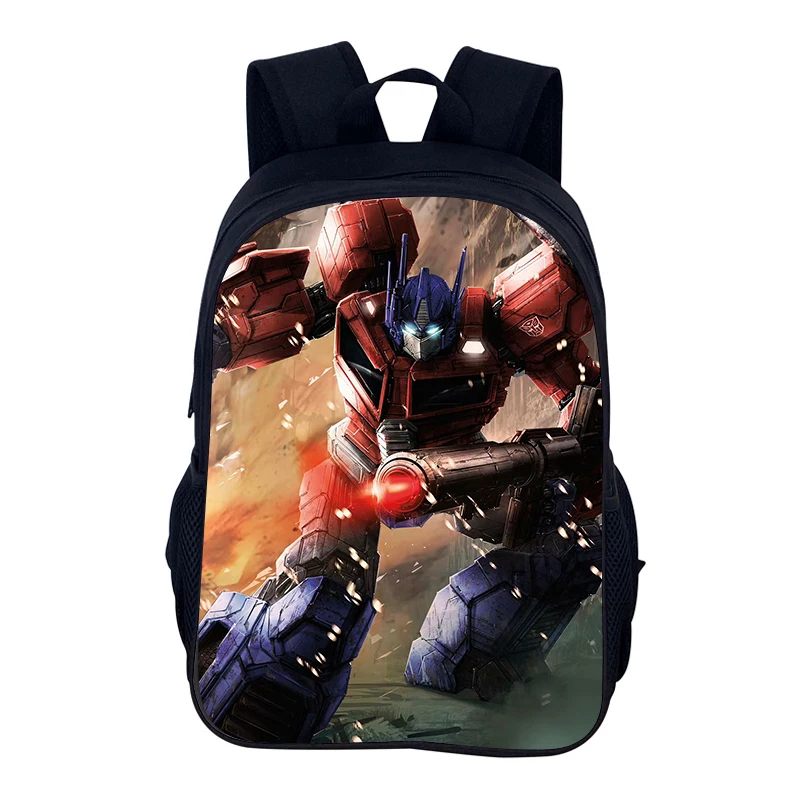 O-Optimus Primes T-Transformers 40 cm/15.7 pollici Zaino Studente di scuola Borsa con cerniera Borse per libri Laptop Mochila per ragazzo Ragazza Miglior regalo