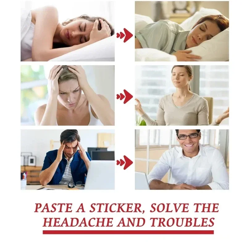 Headache Relief Patch Migraine Trigeminal Neuralgia Vertigo Dizziness Nerve Pain Treatment Plaster Brain Relax Soothing Care