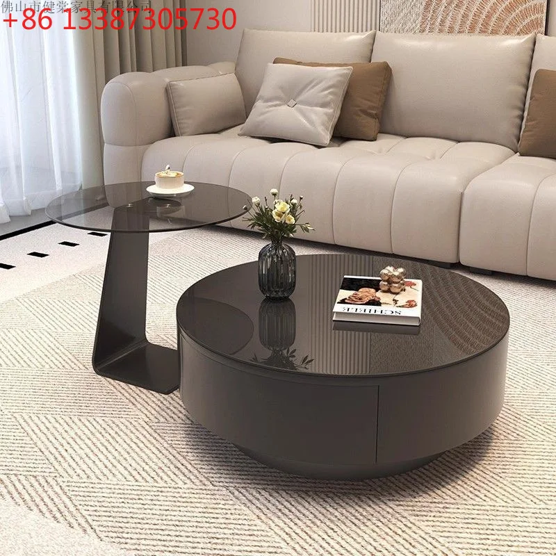 

Комбинация журнальных столиков из сланца в стиле лёгкой роскоши, круглой формы, для гостиной, новый итальянский современный минималистичный дизайн, для домашнего использования.