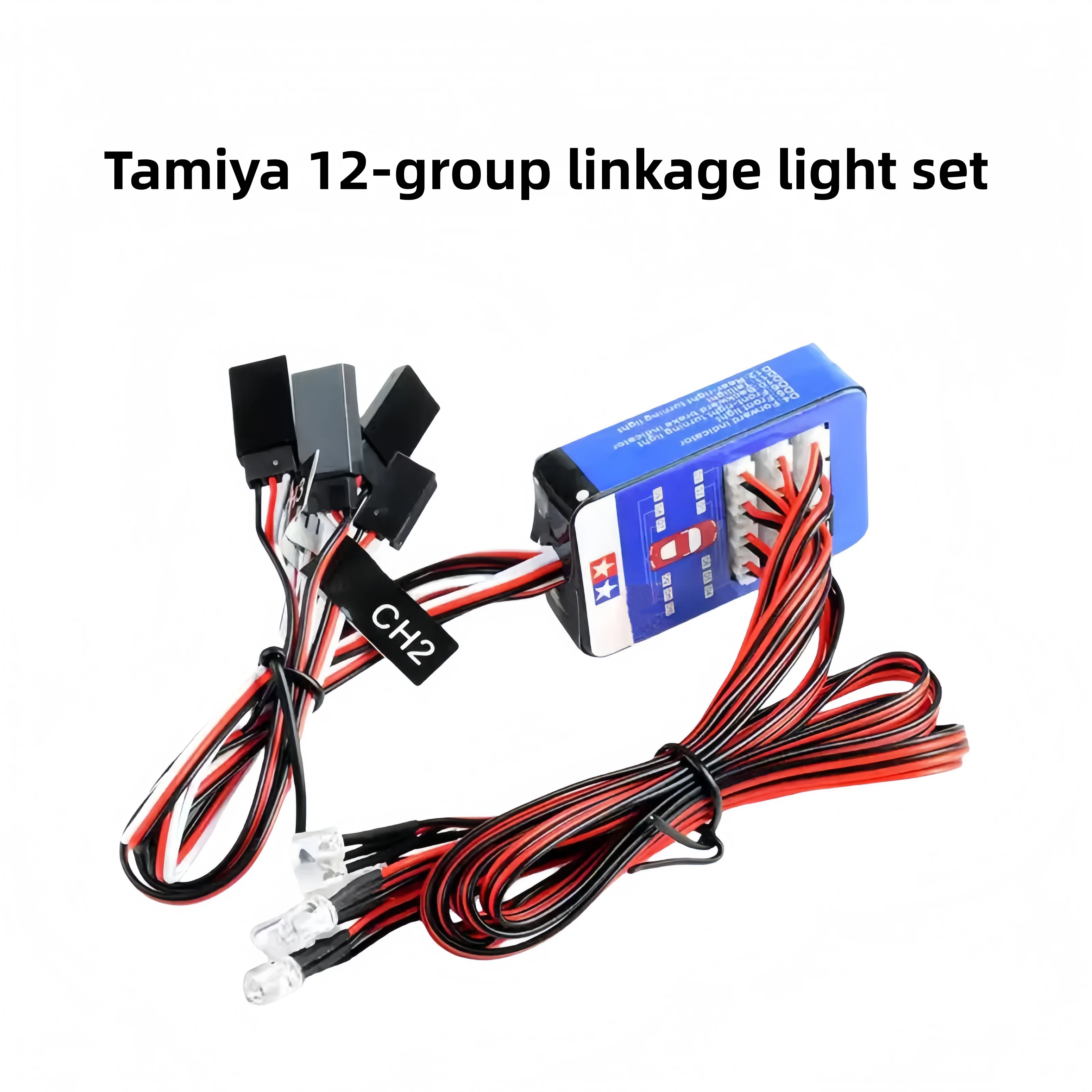 TAMIYA RC-Modellauto-Lichtset, professionelle Fernbedienung mit simulierter Verbindung, 12 Lichter, dritter Kanal steuerbarer Blinker